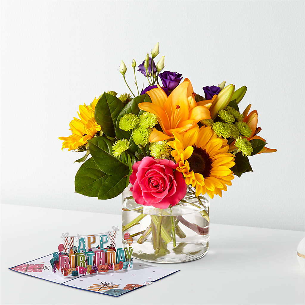 Best Day Bouquet & Lovepop® Birthday Pop-Up Card – Oceanside Florist, Oceanside NY