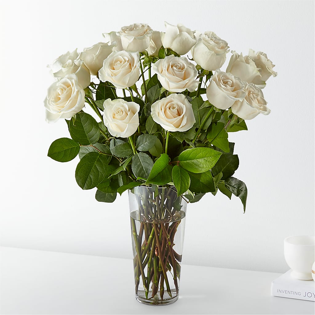 Long Stem White Rose Bouquet – Oceanside Florist, Oceanside NY