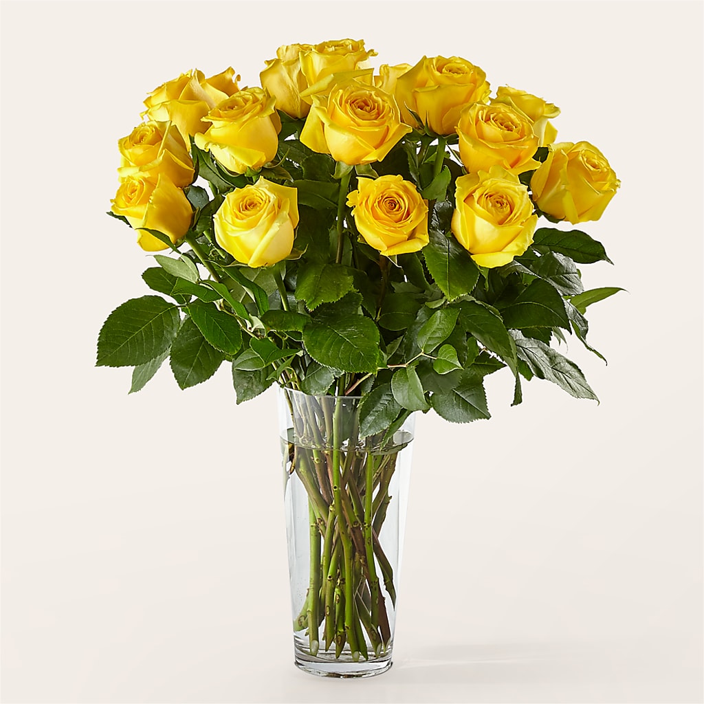 Long Stem Yellow Rose Bouquet – Oceanside Florist, Oceanside NY