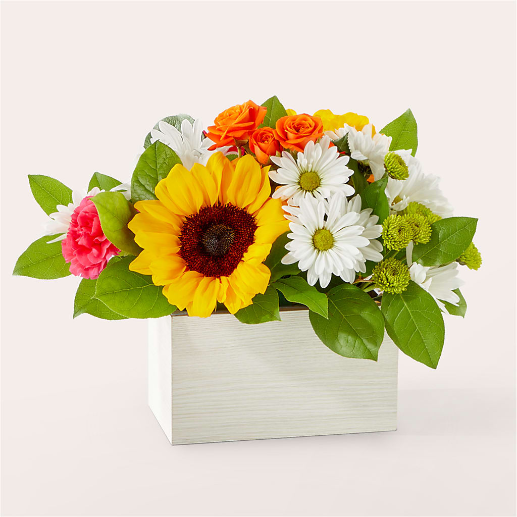 Sun-drenched Blooms Box Bouquet – Oceanside Florist, Oceanside NY
