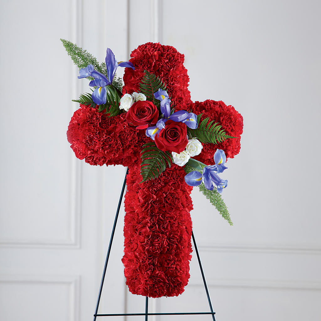 Faithful Hero Floral Cross – Oceanside Florist, Oceanside NY
