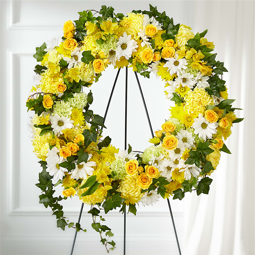 Golden Remembrance Wreath – Oceanside Florist, Oceanside NY
