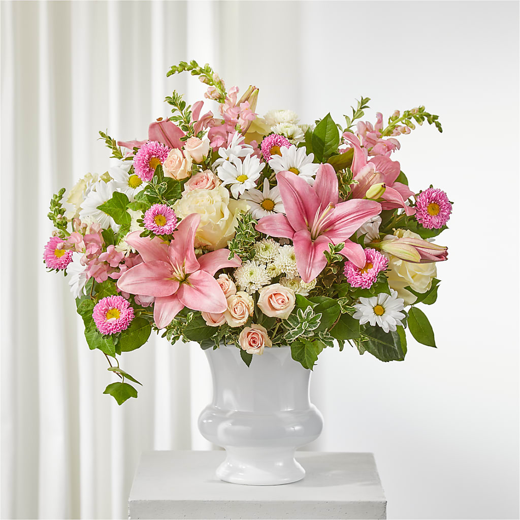 Empathetic Blooms Urn Arrangement – Oceanside Florist, Oceanside NY