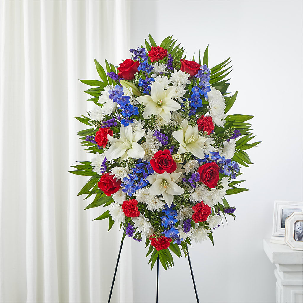 Cherished Service Standing Spray – Oceanside Florist, Oceanside NY