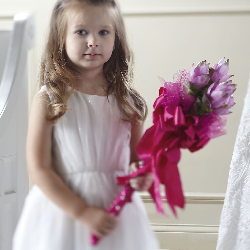 Sparkle Pink Flower Girl Bouquet – Oceanside Florist, Oceanside NY