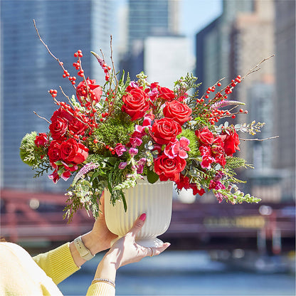 Big Red Bow Bouquet –  Oceanside Florist, Oceanside NY