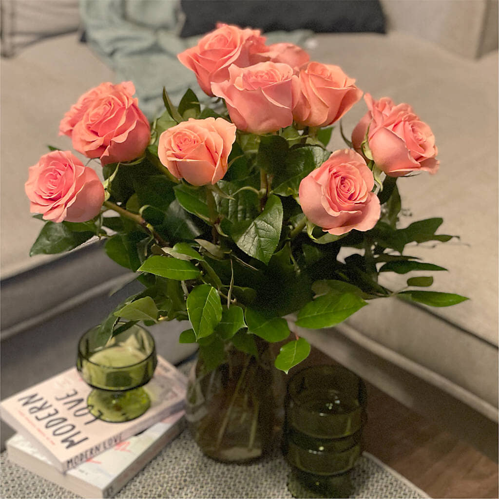 Long Stem Pink Rose Bouquet –  Oceanside Florist, Oceanside NY