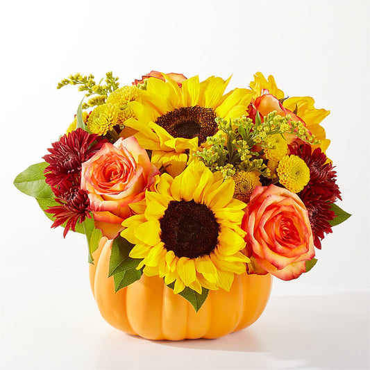 Golden Gourd Pumpkin Bouquet –  Oceanside Florist, Oceanside NY