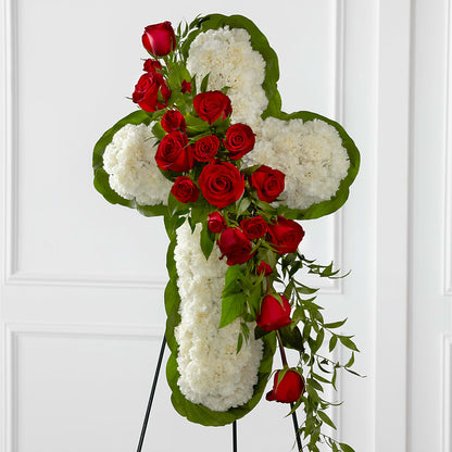 Floral Cross Easel –  Oceanside Florist, Oceanside NY