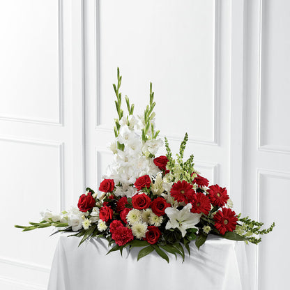 Crimson & White Arrangement –  Oceanside Florist, Oceanside NY