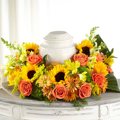 Faithful Sunflower Cremation Adornment –  Oceanside Florist, Oceanside NY
