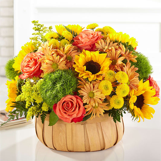 Harvest Sunflower Basket –  Oceanside Florist, Oceanside NY