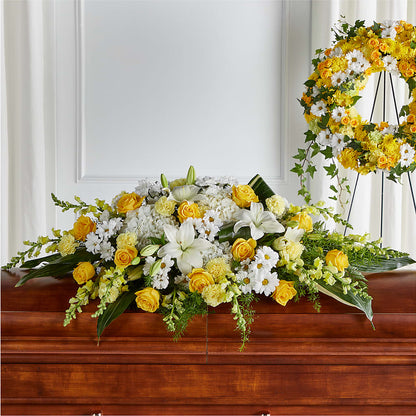 Golden Harmony Casket Spray –  Oceanside Florist, Oceanside NY