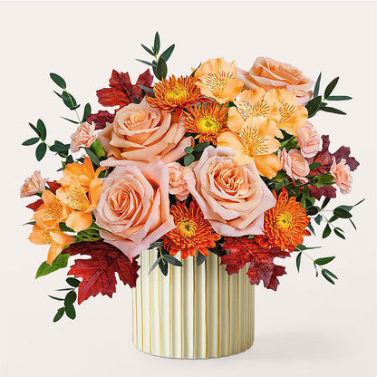 Spiced Latte Bouquet with Ivory Vase –  Oceanside Florist, Oceanside NY