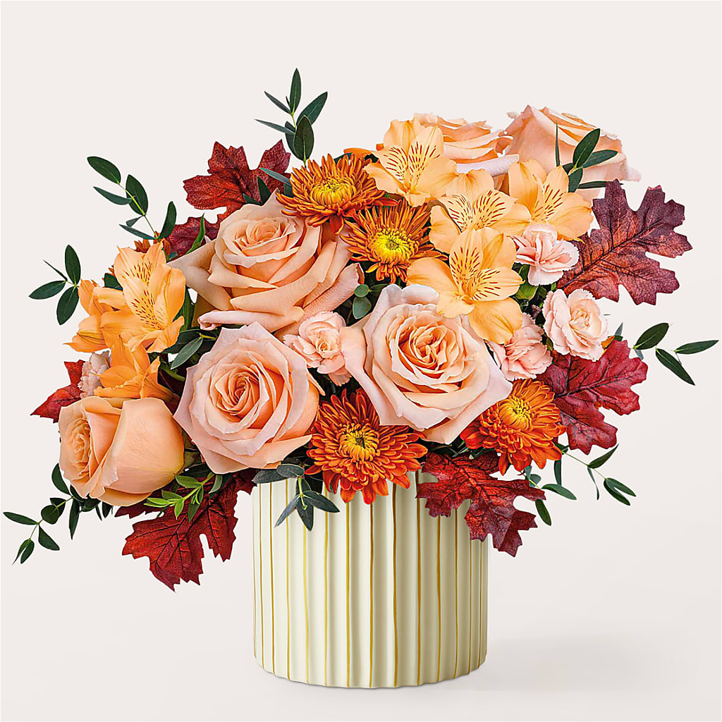 Spiced Latte Bouquet with Ivory Vase –  Oceanside Florist, Oceanside NY