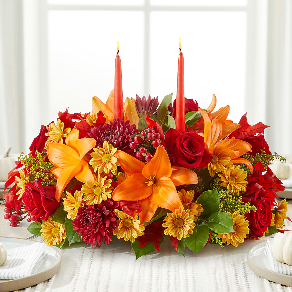 Autumn's Embrace Centerpiece –  Oceanside Florist, Oceanside NY