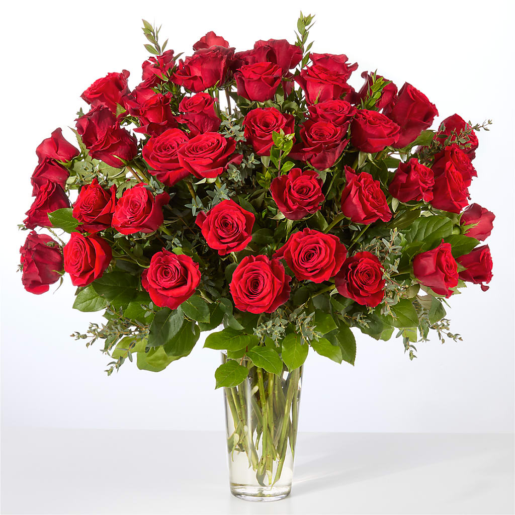 Forever Yours Fifty Stem Red Rose Bouquet –  Oceanside Florist, Oceanside NY