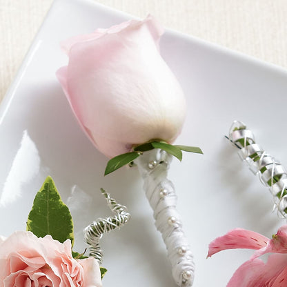 Pink Rose Boutonniere –  Oceanside Florist, Oceanside NY
