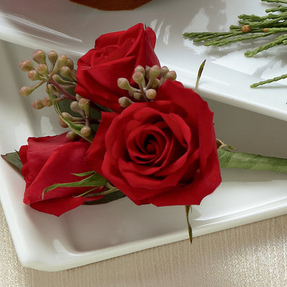 Red Spray Rose Boutonniere –  Oceanside Florist, Oceanside NY