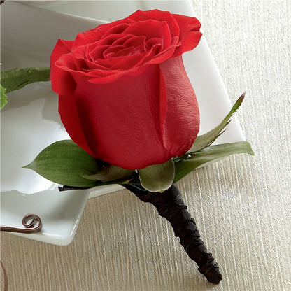 Red Rose Boutonniere –  Oceanside Florist, Oceanside NY