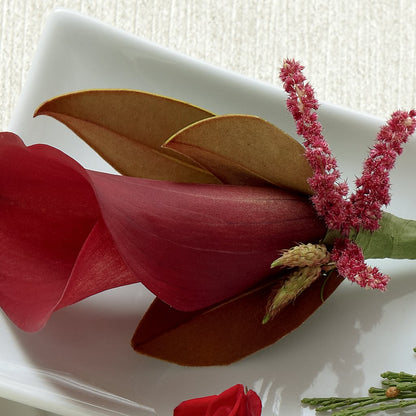 Red Calla Boutonniere –  Oceanside Florist, Oceanside NY